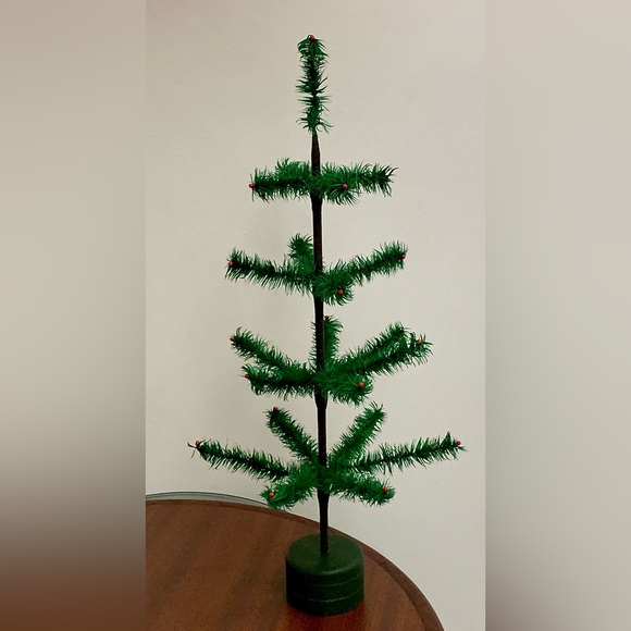 1995 Vtg Artist Signed Artisan Hand Crafted Stiff Branch Feather Tree - Picture 14 of 16